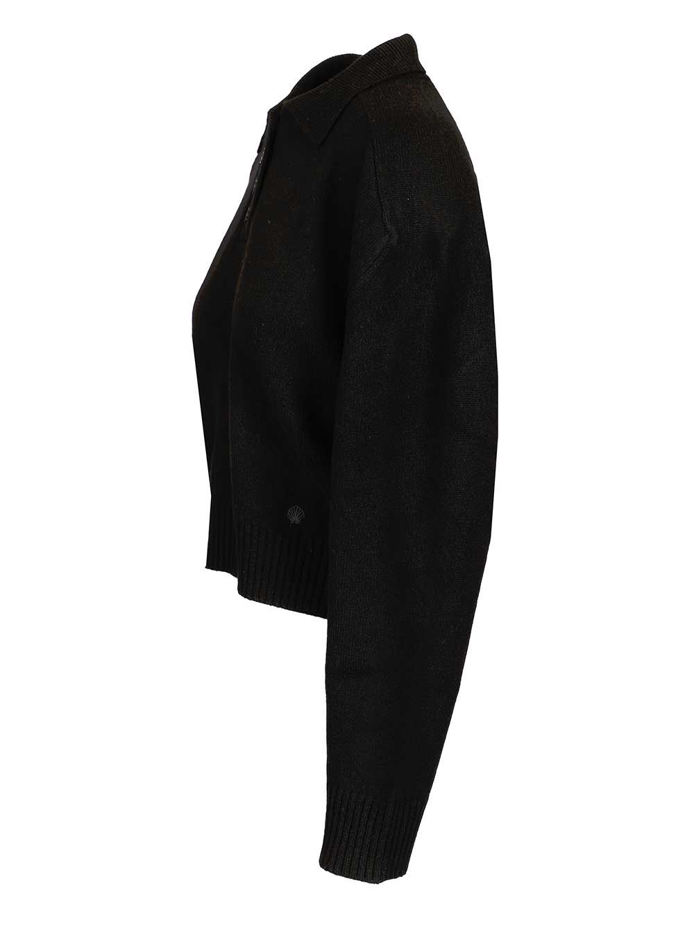 Loulou De Saison Boxy Cashmere Polo Shirt Knitwear - Black | 2ad75a4088f518668c3e843624e00c291d2a0f8b