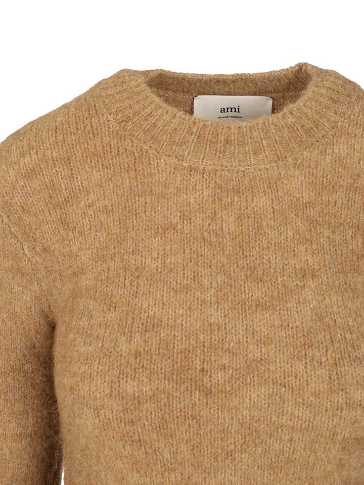 Ami Wool And Alpaca Knit Sweater Knitwear - Brown | 092d51c52a9a0b52d3718b467fdb8f49bed8c6ab
