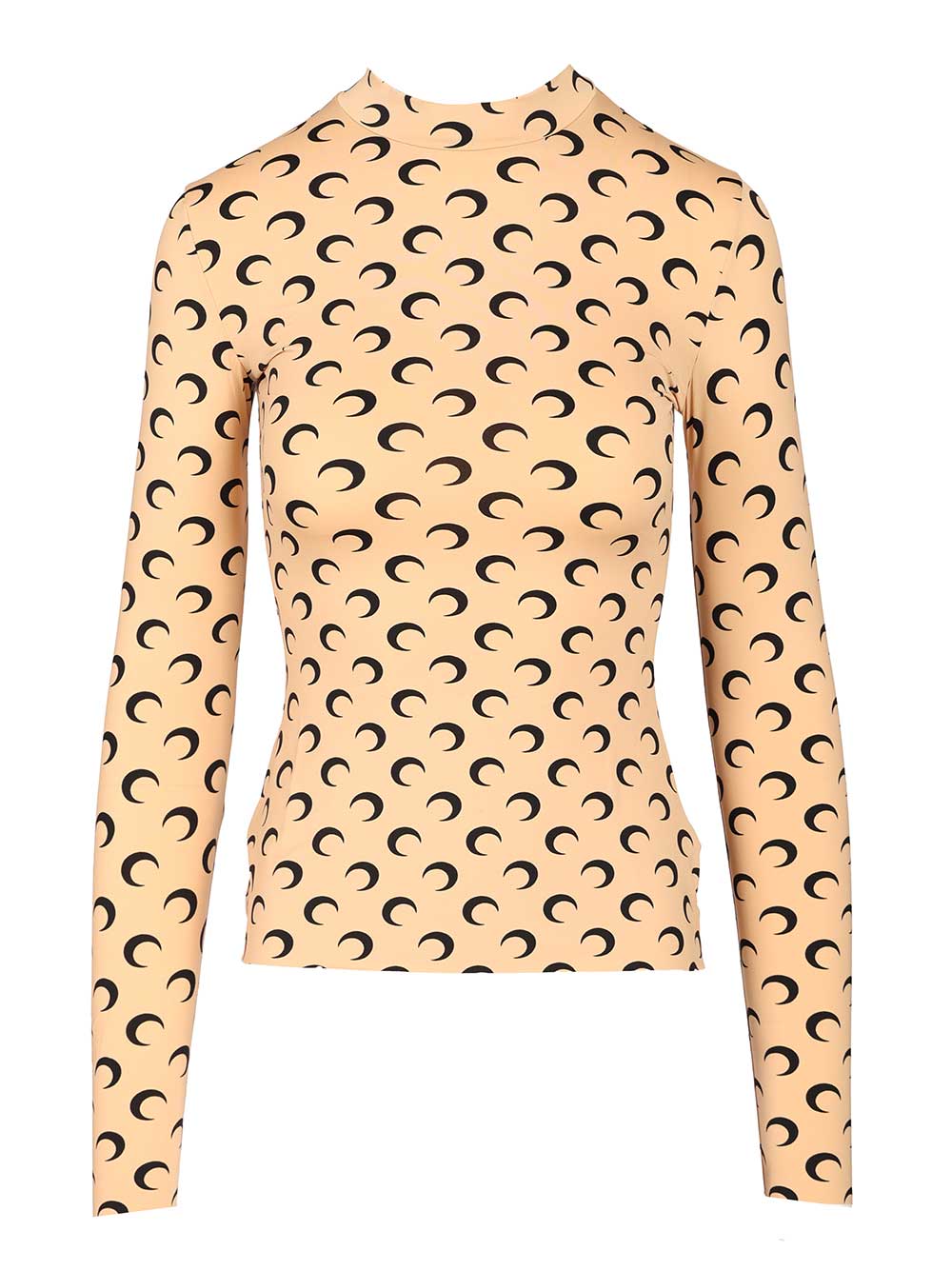 Marine Serre High-Neck Sweater Tops - Beige | 977bb85e36a2d173706831fb1ae55dfb7cb0de88