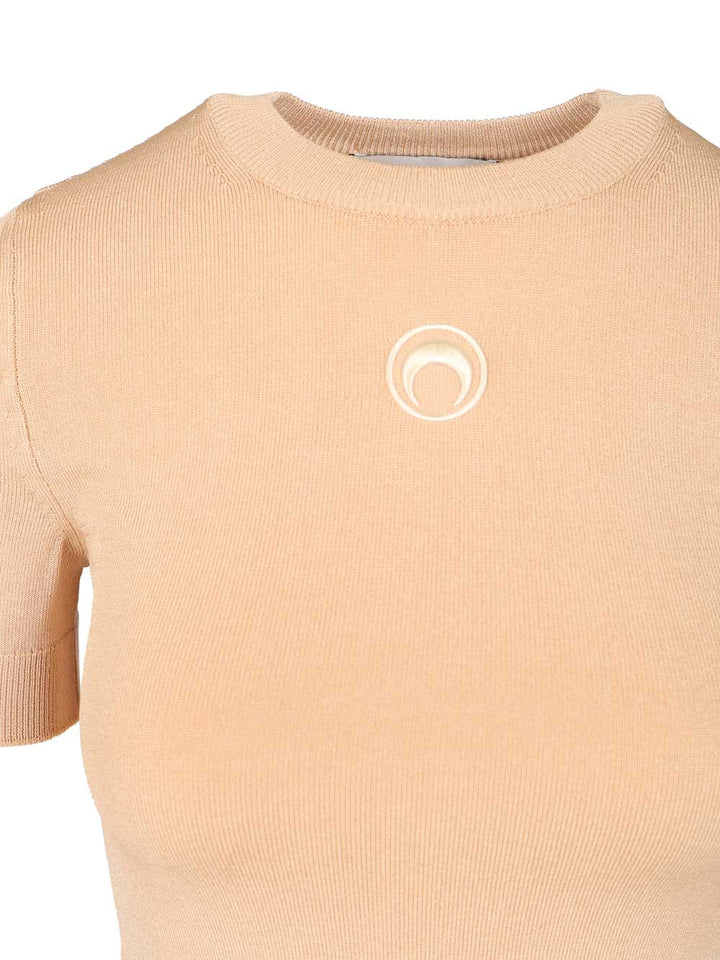 Marine Serre Moon Top T-Shirt - Beige | 1d6ddfa8ede2e276730ad5022d578cea73ba3df2
