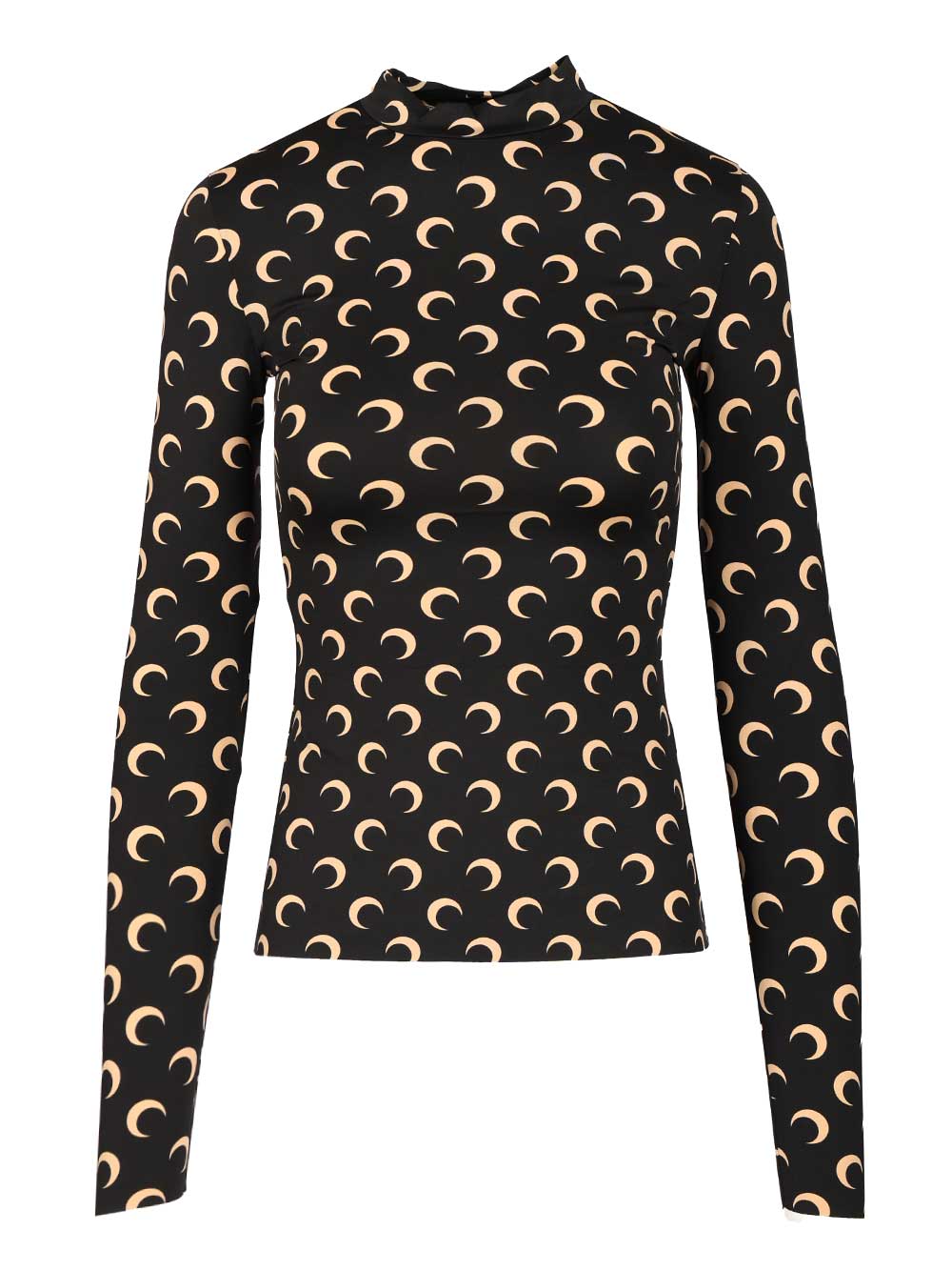 Marine Serre High-Neck Sweater Tops - Black | 45ceb8f03a78e7ba67ed0f3f18b6c24256b6c4af