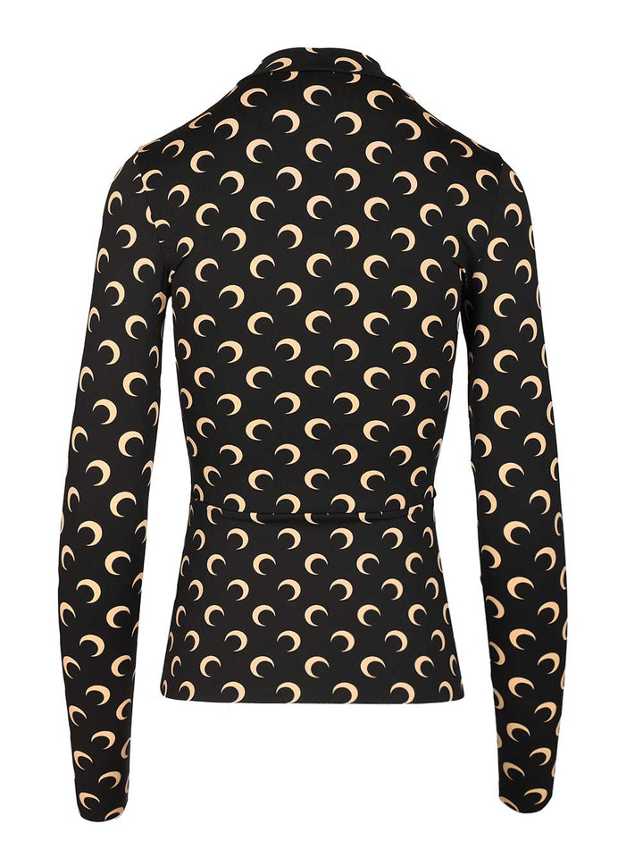 Marine Serre High-Neck Sweater Tops - Black | 0ce88484553100fa2d2868146ab57a91c2b03fe0