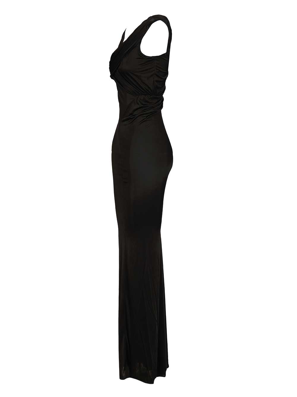 Rick Owens Lilies Sahara Asymmetrical Long Dress Dresses - Black | 0d5b48a98adc32b52e921f7b9e25ebcb9ea84047
