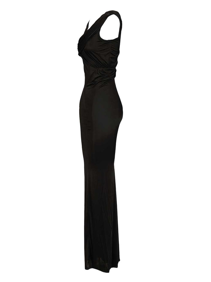 Rick Owens Lilies Sahara Asymmetrical Long Dress Dresses - Black | 0d5b48a98adc32b52e921f7b9e25ebcb9ea84047