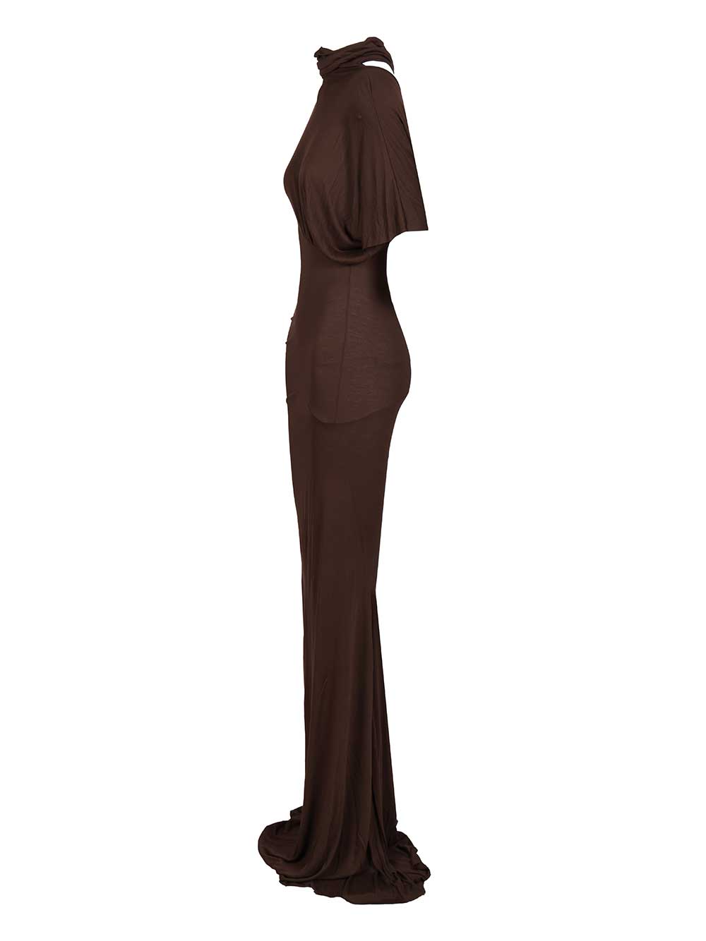 Rick Owens Lilies Lilith Long Dress Dresses - Brown | b387d2304aca65b30d9ca29a10d1a7513a594bf5