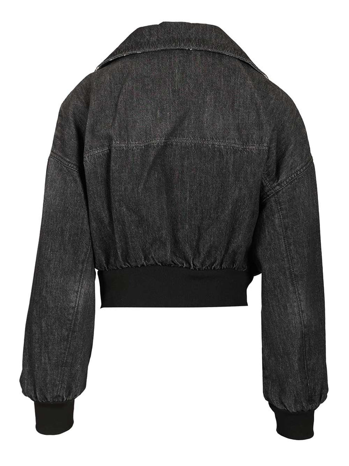 Marella X Stella Maxwell Denim Bomber Jacket Jackets - Black | 925195a3cd0c888f91c2618ca7b2365b090b5ee7