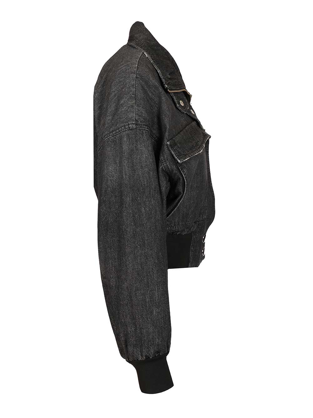 Marella X Stella Maxwell Denim Bomber Jacket Jackets - Black | b34111e8c63a4626d0ba9592fcaa4dbcaf793ec8