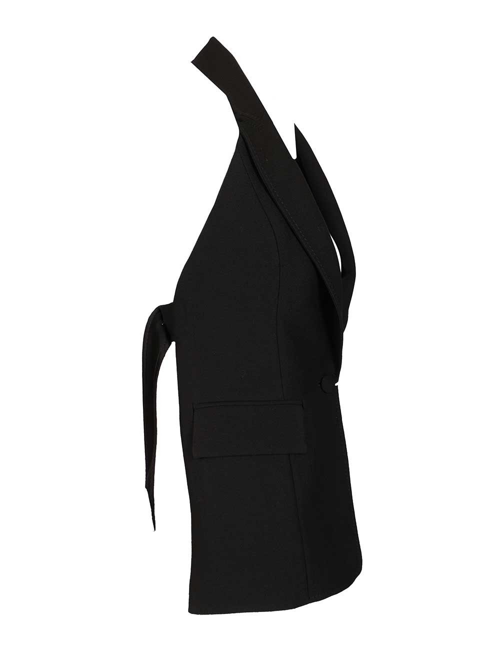 Marella X Stella Maxwell Sleeveless Blazer Top Jackets - Black | 9bbf0f806f3519df949cdc463f483e8717c2f503