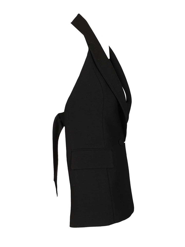Marella X Stella Maxwell Sleeveless Blazer Top Jackets - Black | 9bbf0f806f3519df949cdc463f483e8717c2f503