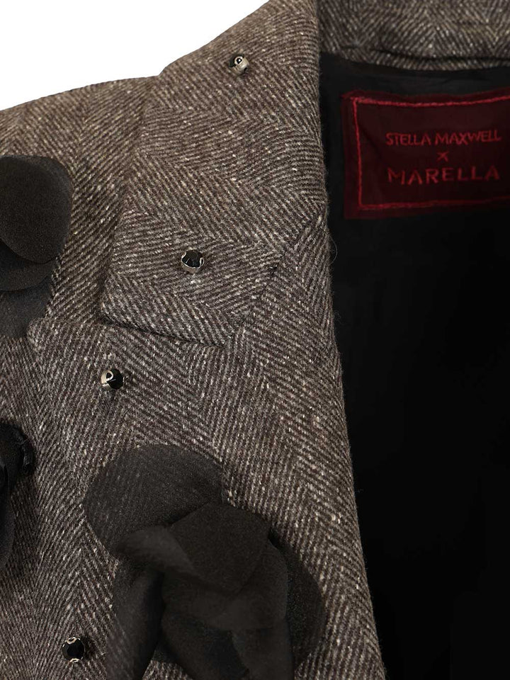 Marella X Stella Maxwell Blazer With Flowers By Stella Maxwell Jackets - Grey | 4de14ddbf54e18d0504e055a4449a9a68b5b1730