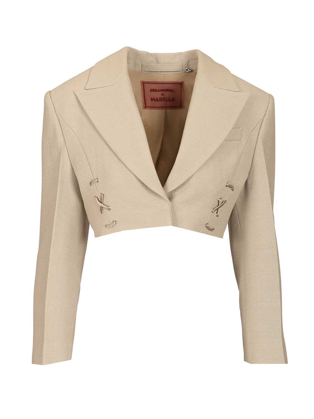Marella X Stella Maxwell Cropped Tailored Blazer Jackets - Grey | 1c25b258a8e9b6c333857ce63191b0d51d7d9f5f