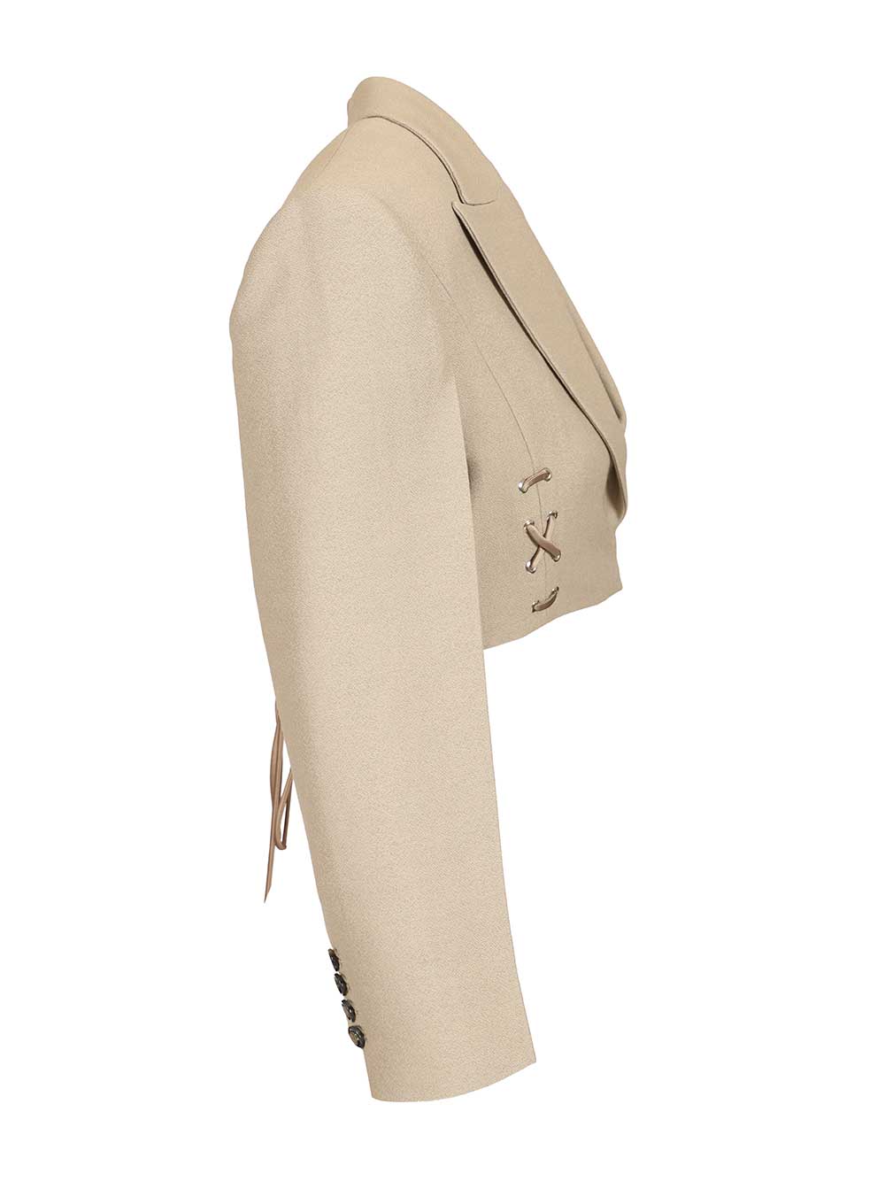 Marella X Stella Maxwell Cropped Tailored Blazer Jackets - Grey | b25d38b0ca4369971fdcc0fc177e0e624daf3e3b