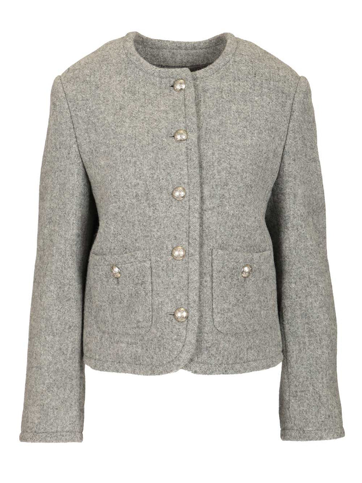 Dunst Classic Jacket Knitwear - Grey | 5a6703cc2d1d7effa05d783d3eebcfb1234bd148