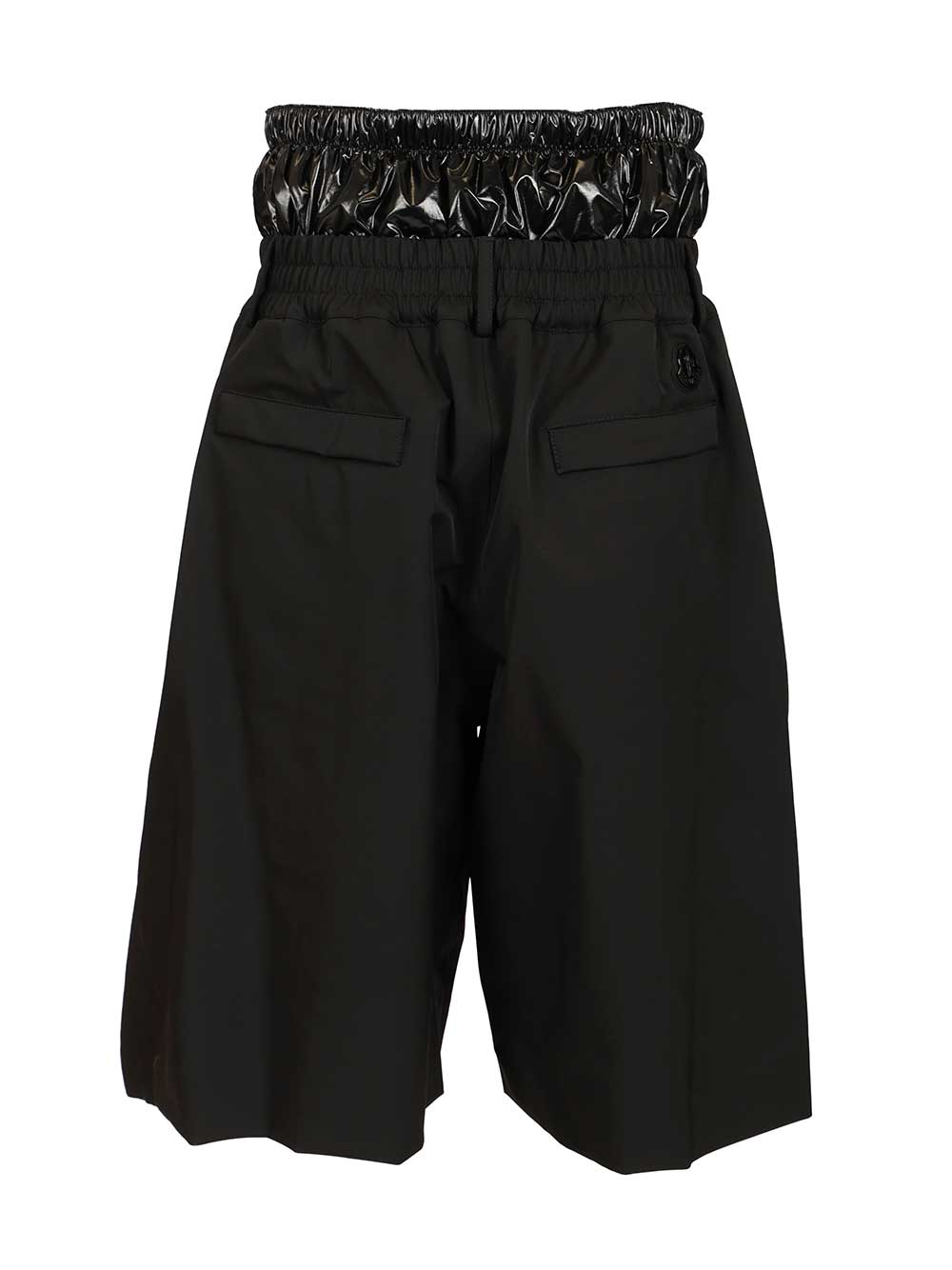 Moncler Genius Shorts With Moncler X A$Ap Rocky Logo Print Trousers - Black | 43fa429895e629022a111cb39ac7aa5c7cbd0c4d