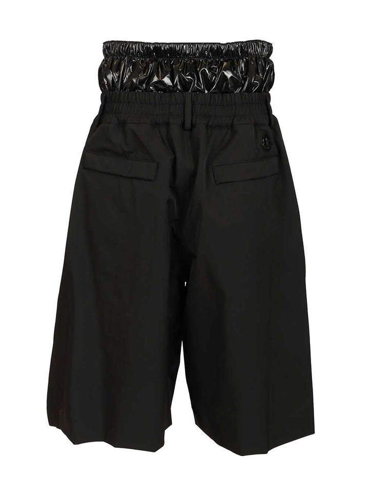 Moncler Genius Shorts With Moncler X A$Ap Rocky Logo Print Trousers - Black | 43fa429895e629022a111cb39ac7aa5c7cbd0c4d
