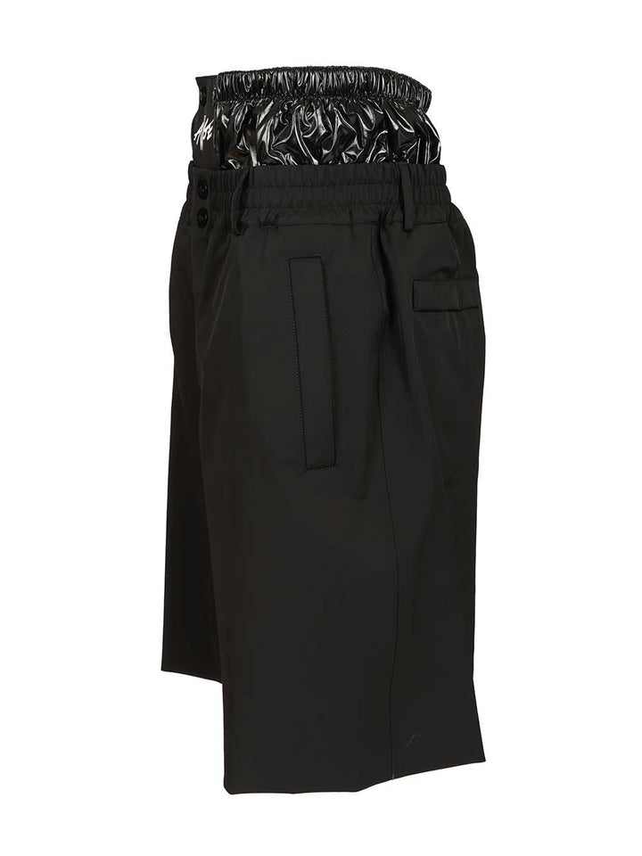 Moncler Genius Shorts With Moncler X A$Ap Rocky Logo Print Trousers - Black | 54f60dfbca0961ea060b9e2fd9b029c2f712bb39