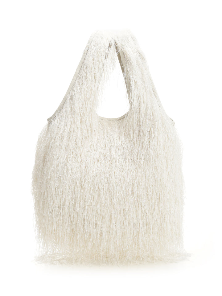 Dries Van Noten Large Tote Bag With Fringe Handbags - White | 1ad88a0ec6a7a668f4c2b20c16f6567e2d19e855