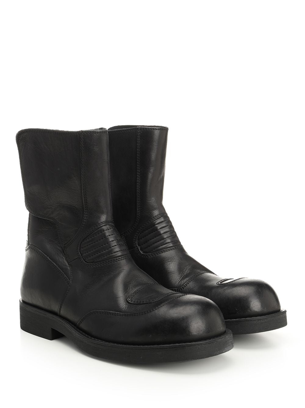 Mm6 Maison Margiela Leather Ankle Boots - Black | 54490df09e979ad90ffb48f13b722a83671e0677