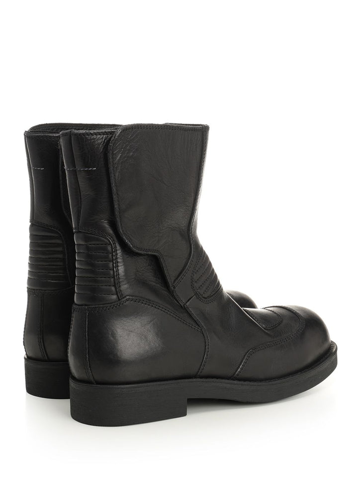 Mm6 Maison Margiela Leather Ankle Boots - Black | 52c802124d58a100f23bd60c9cf13fa077200df2