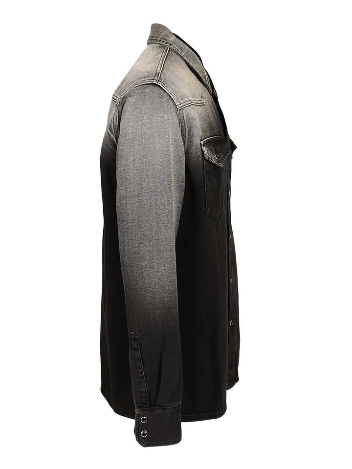 Mm6 Maison Margiela Ombre Denim Shirt Shirts - Black | ad588a273ab25ad784231d8ee961884f5d248c57