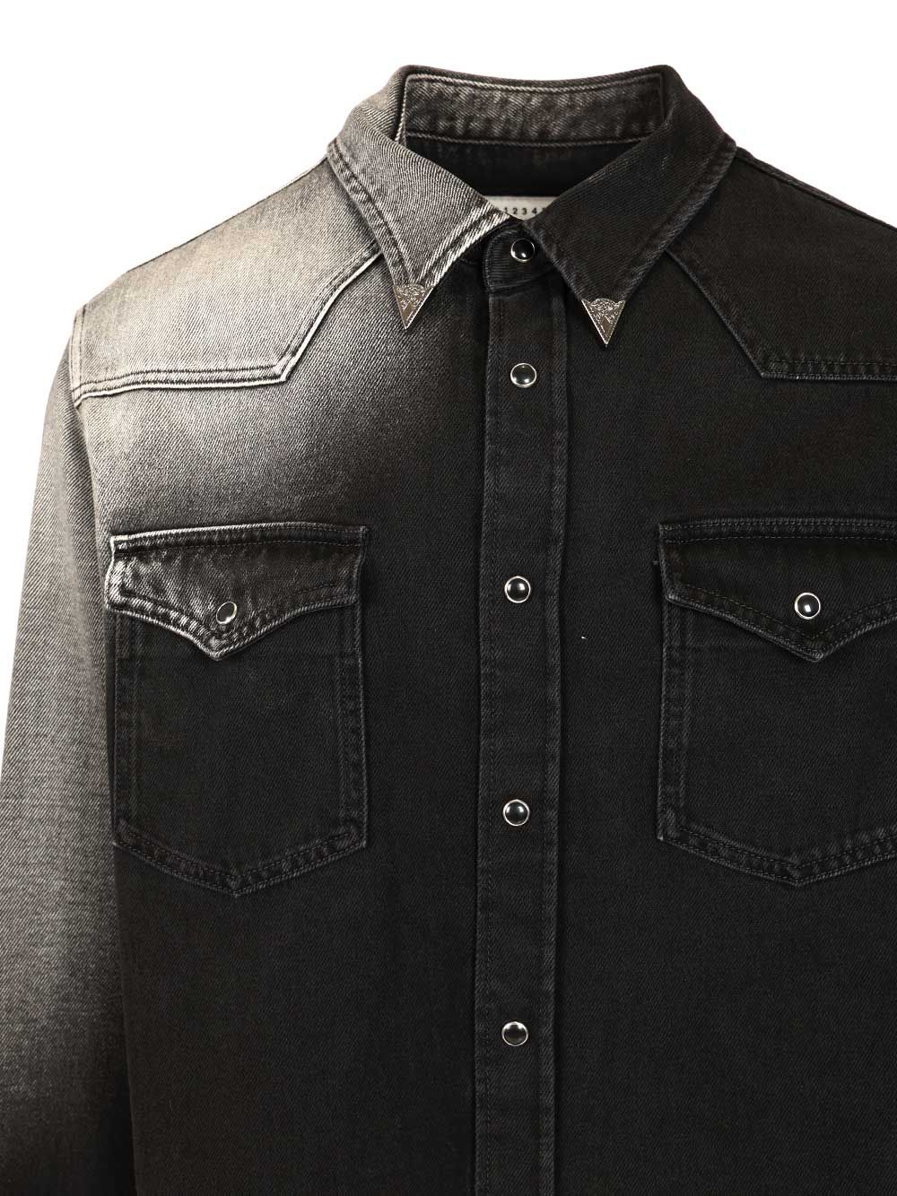 Mm6 Maison Margiela Ombre Denim Shirt Shirts - Black | 263c7bcee1ae6da02df6a2b61a823bafed6e6571