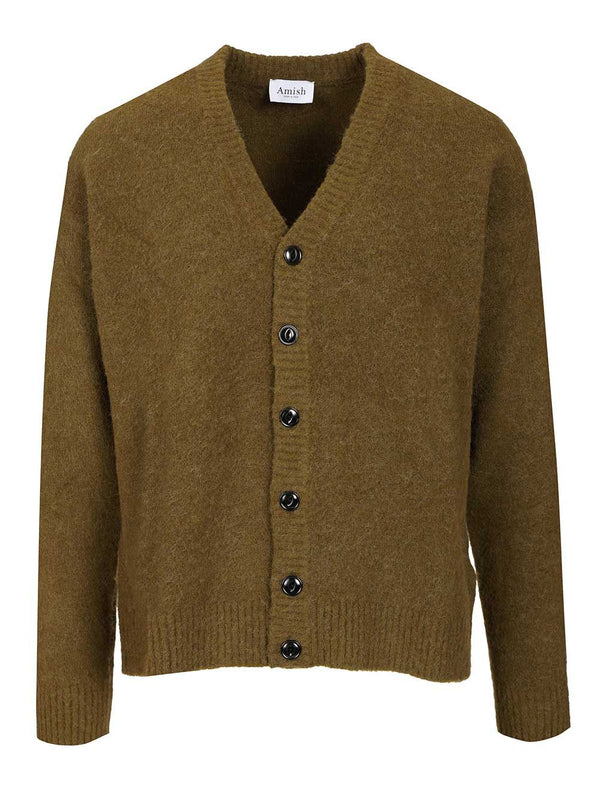 Gilet cardigan oversized en maille vert