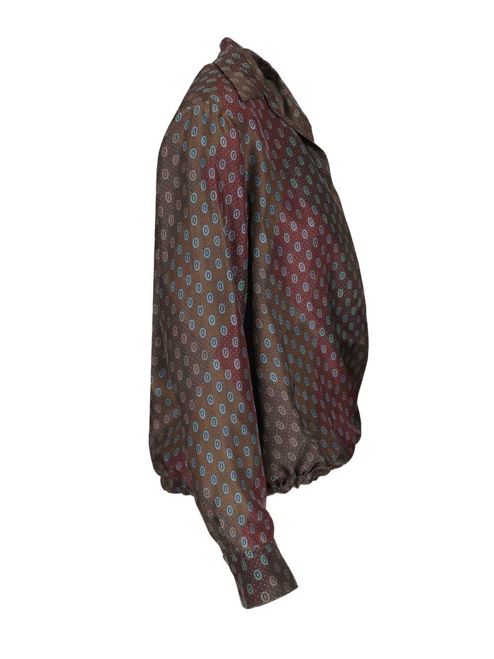 Dries Van Noten Printed Habotai Silk Blouse Shirts - Bordeaux | d95b5368cf01267b9c6c7bd1fb382760bc772856