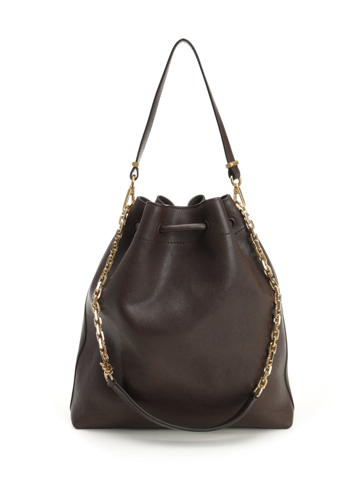 Jimmy Choo Brown Leather “Cinch” Bucket Bag Crossbody Bags - Brown | 8166449e3f48d5adaa3c147c25a4770dcec7493c