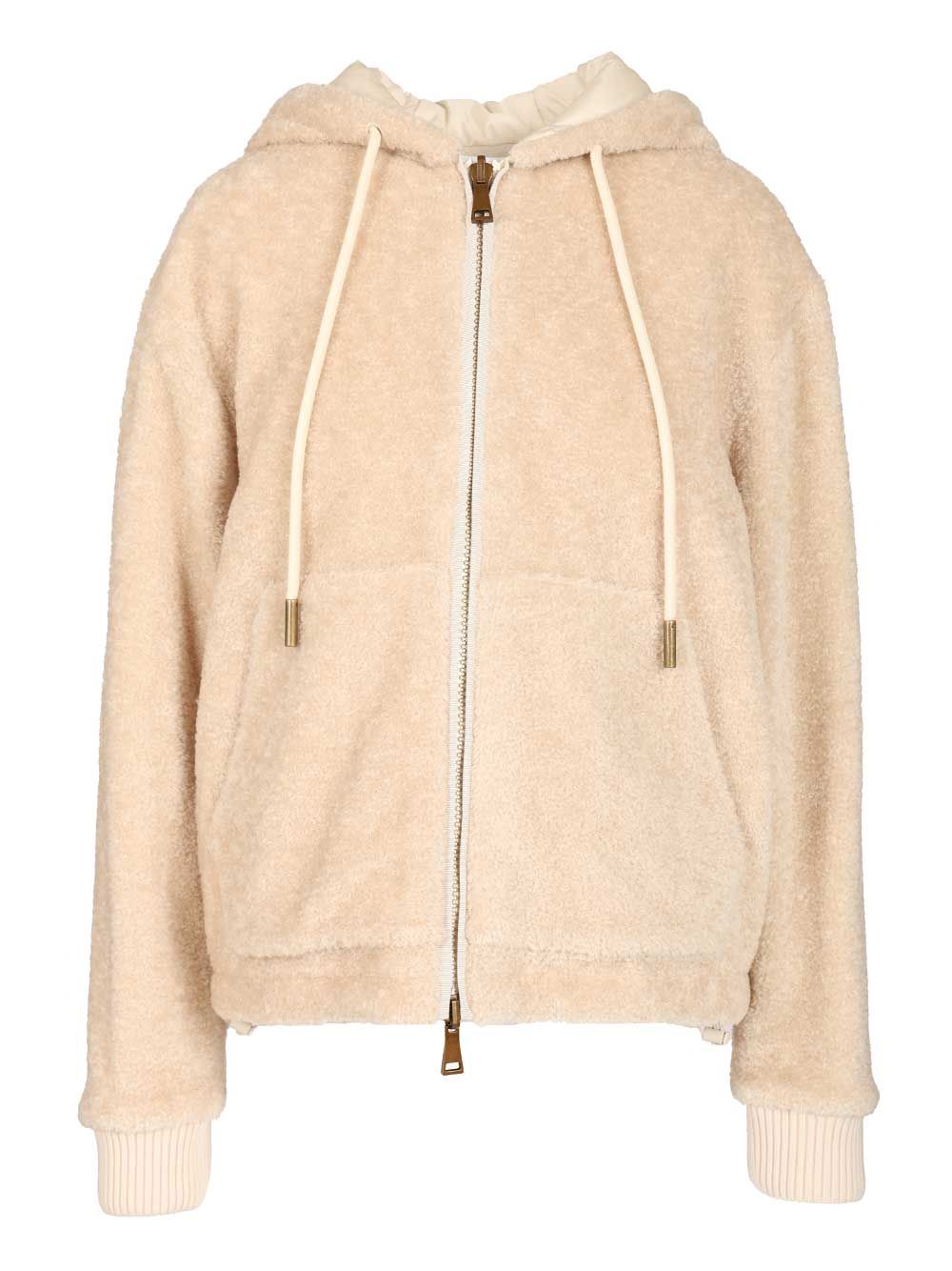 Moncler Padded Sweatshirt Knitwear - Beige | c97918d3f2f8f747a1d56e933eabf83de113a8f2