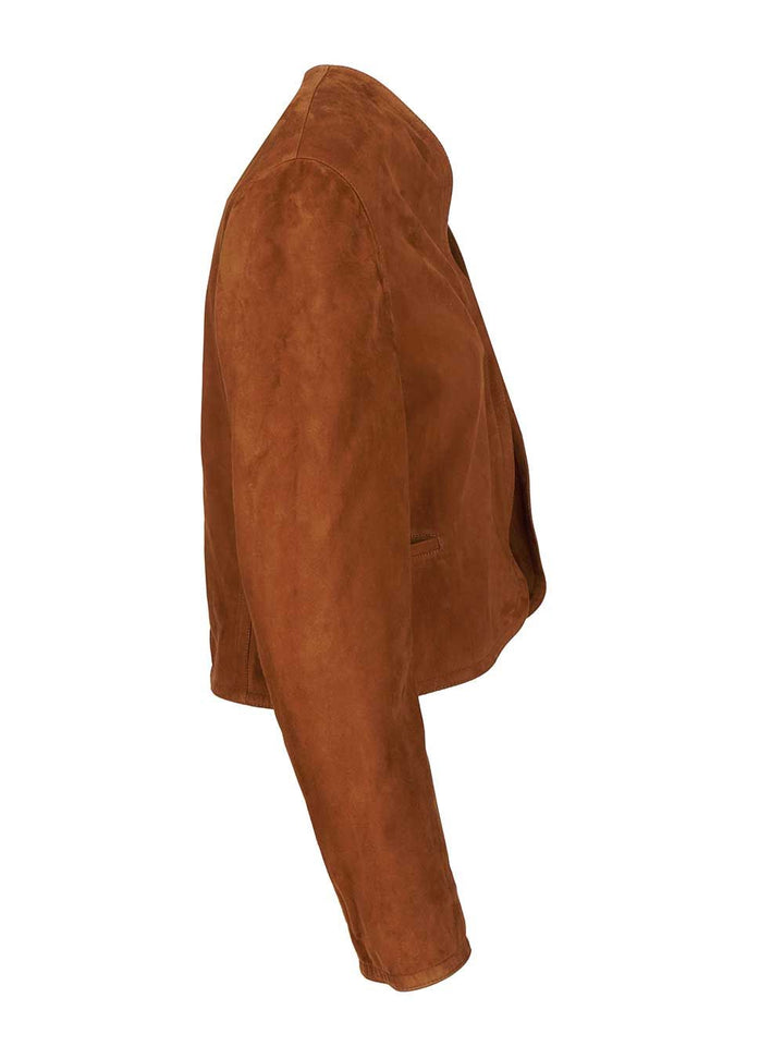 AlaÏA Short Suede Blazer Jackets - Brown | ed2b998b32077e2197f5fb6a0a16a98ddfb01b9c