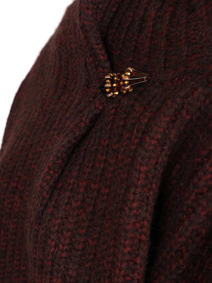 Dries Van Noten Burgundy Oversized Wool Sweater Knitwear - Bordeaux | 042c7ce2b39e57e628dad05083be00587c4f574d