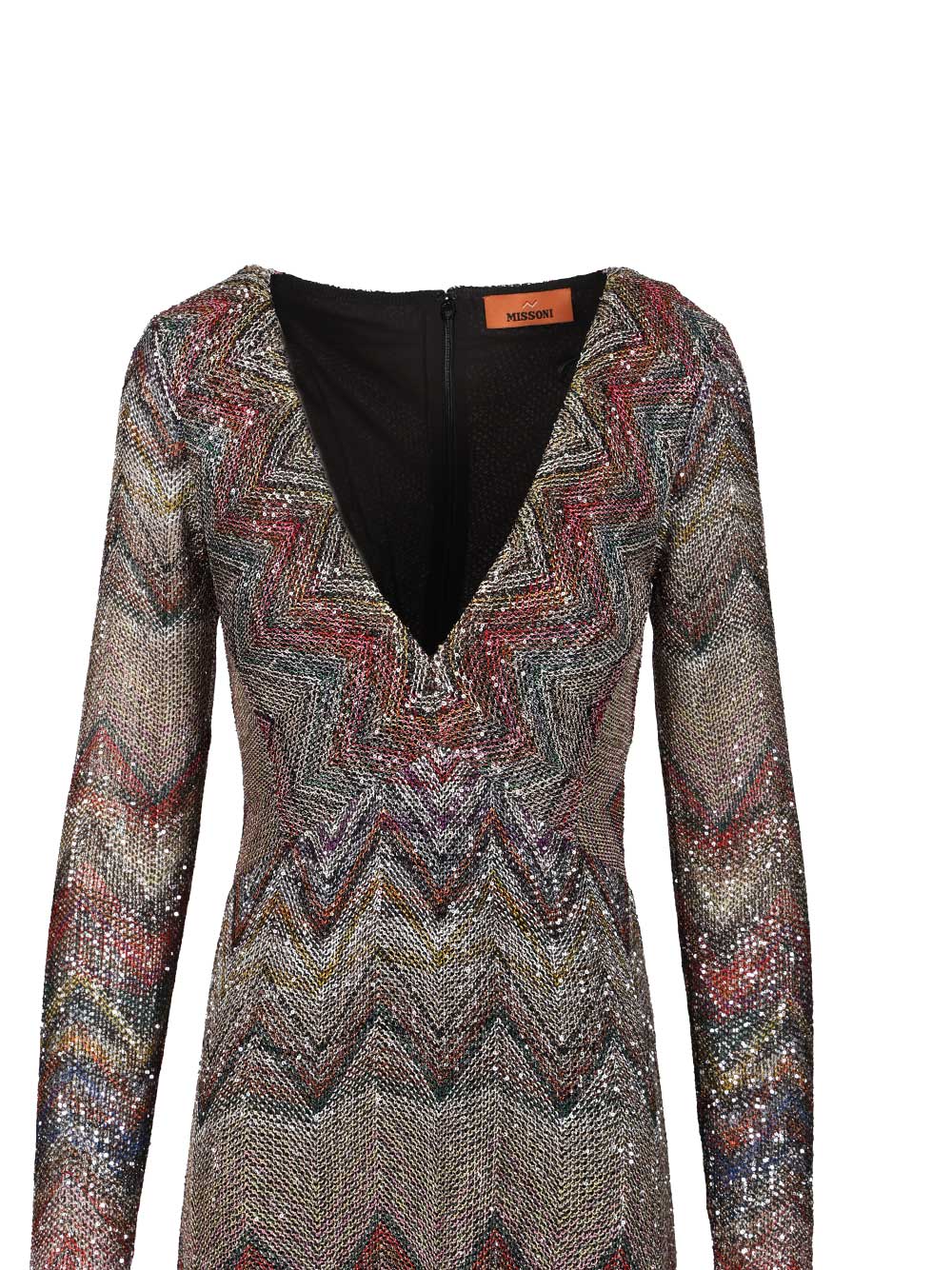 Missoni Long Dress With Lamé And Zigzag Sequins Dresses - Multicolor | 391336985e0107bffde69502bec4744c28bc4f3e