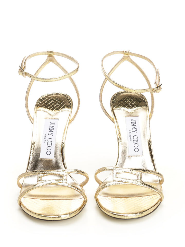 Jimmy Choo Leo Sandals - Gold | 169830e663bc4929c5a165a95867aa8372acb902