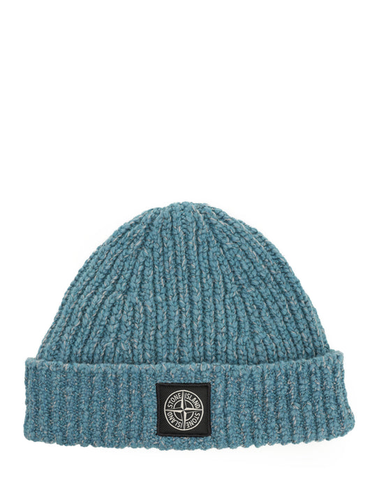 Mouliné Wool Beanie Hats Blue