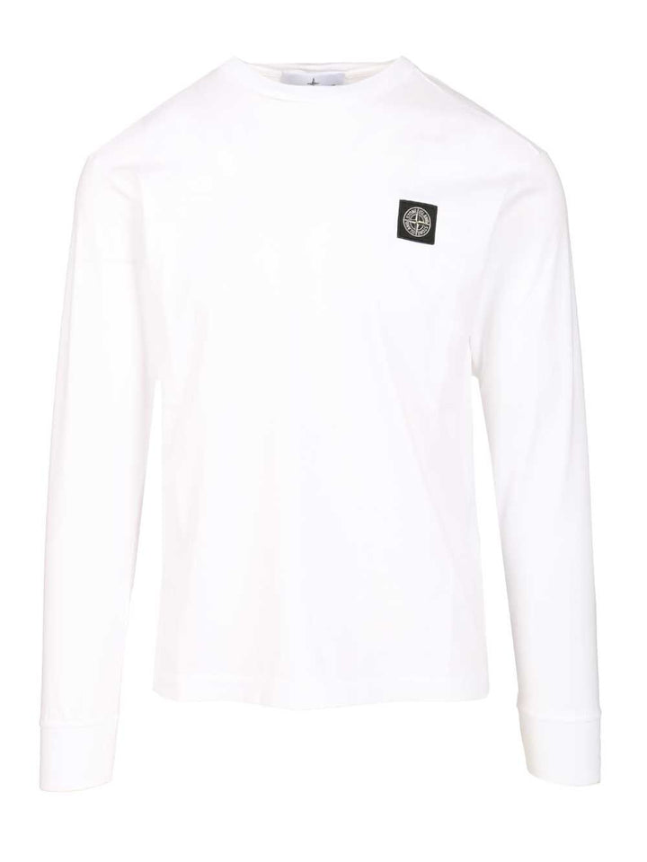 Stone Island Long-Sleeved Cotton Jersey T-Shirt - White | 2b4aefb0e7ae8907303567c3131f84288d5c80b0
