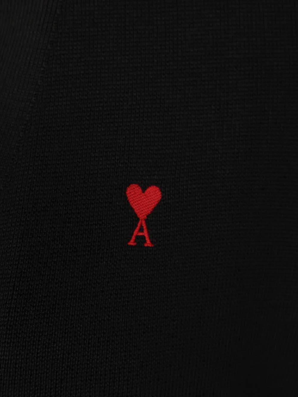 Ami Cardigan In Merino Wool Knitwear - Black | 3e194d62eeb3d15270bda66f0ad5dbce709695ab