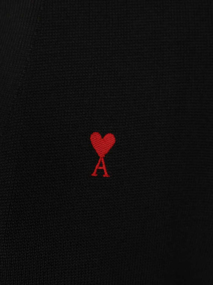 Ami Cardigan In Merino Wool Knitwear - Black | 3e194d62eeb3d15270bda66f0ad5dbce709695ab