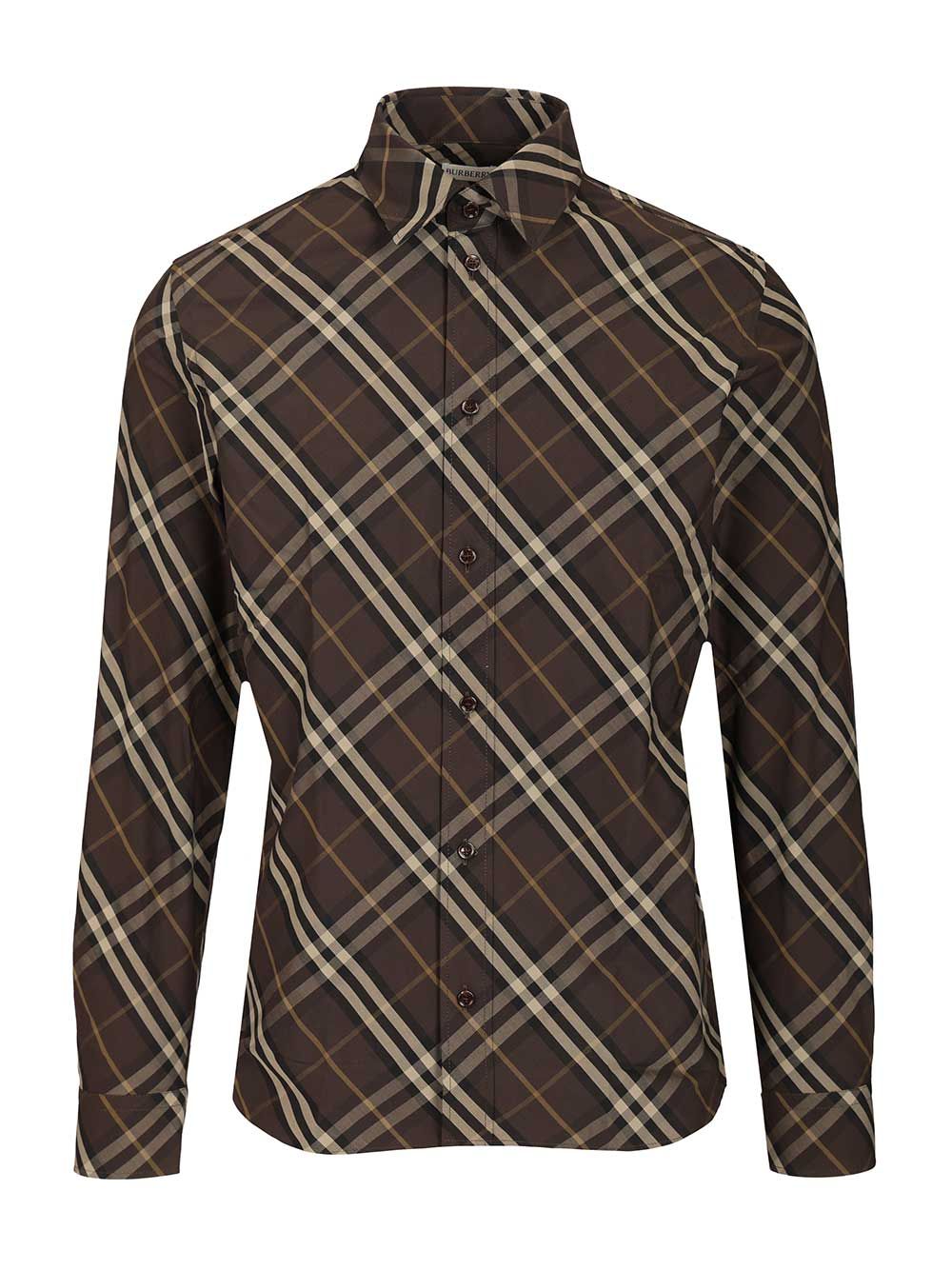 Burberry Check Cotton Shirt Shirts - Brown | 412e8ec65a3d6b028fbbb9d5472715f23a2bbcb2