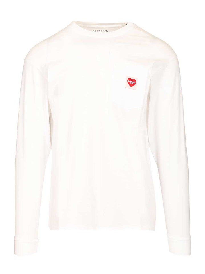 Carhartt Wip L/S Pocket Heart T-Shirt - White | f8261f1dd8edf3d51fa73757a9ea5cf3462789aa