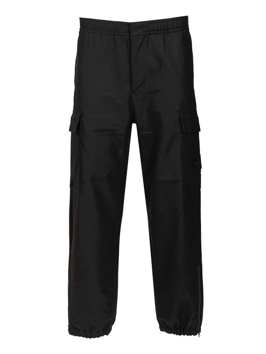 Ghost In Wool And Nylon Flannel Trousers Blue
