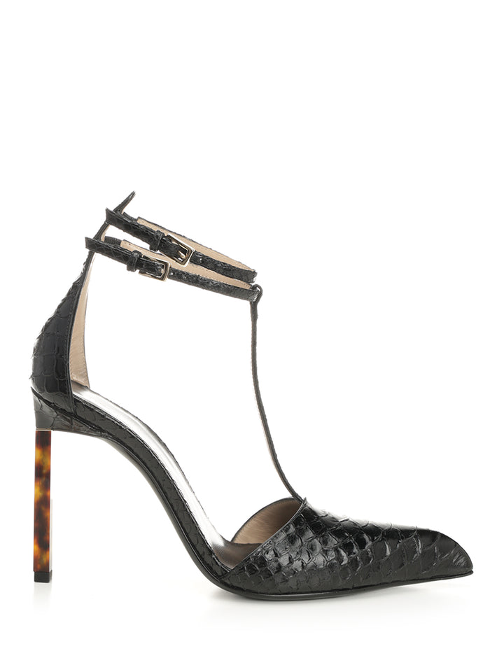 Tom Ford Snakeskin-Effect Leather Pumps - Black | 3f051b0f78092a729b433e5b33fdca276e67eb48
