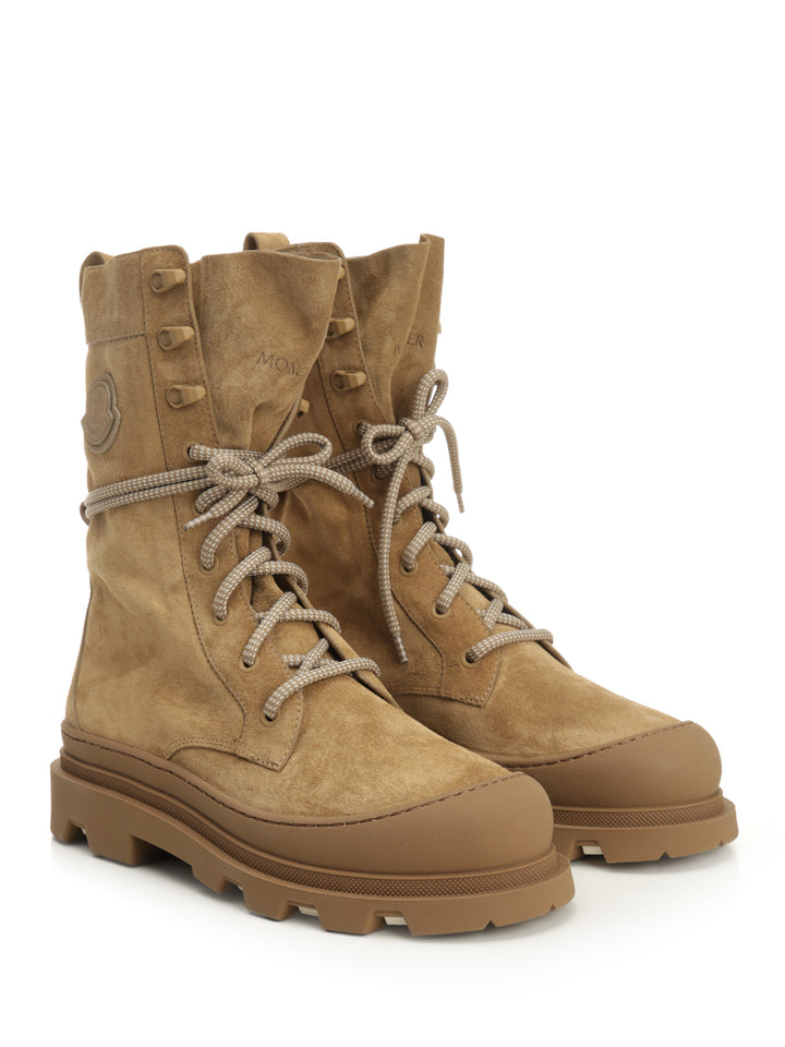 Moncler Vera High Suede Boots - Beige | 5e620c08710bad37f807b9542dff7fb1c8f78c55