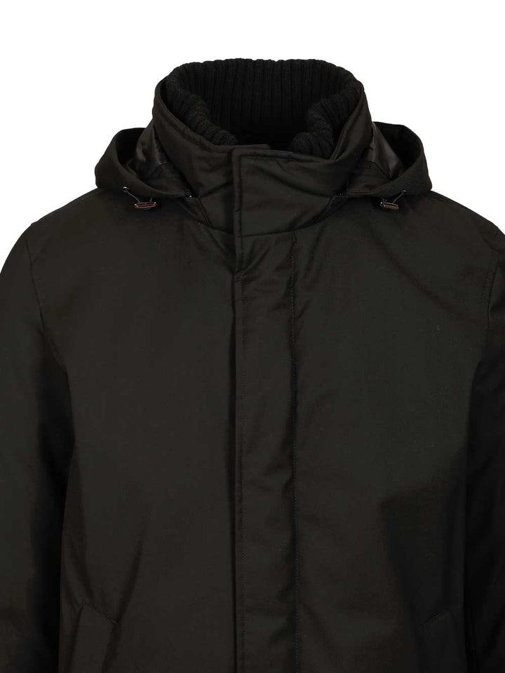 Herno Parka In New Business Technical Fabric And Ultralight Nylon Coats - Black | e6566e540751f54be413a05e57be194699f4c9e4