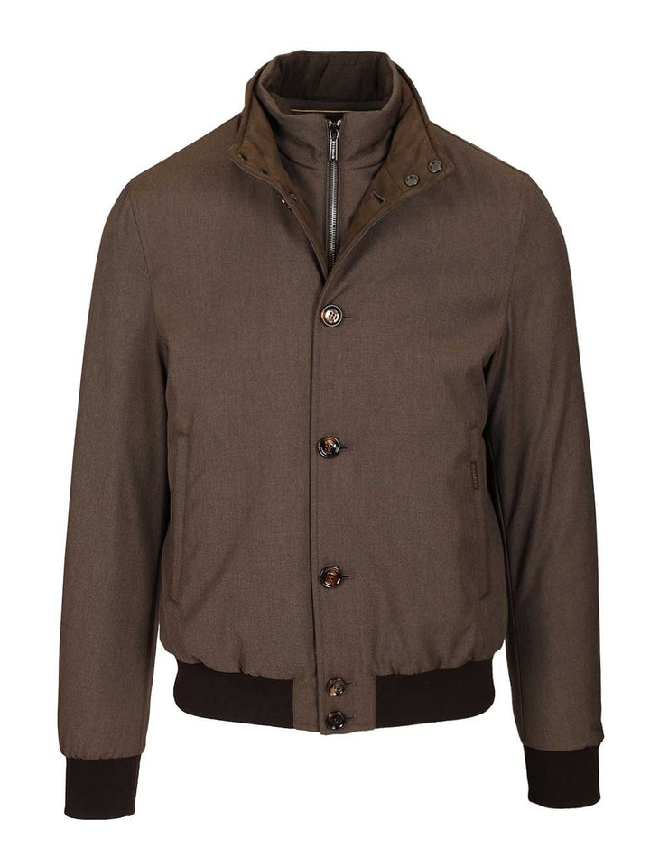 Moorer Suede Bomber Jacket Jackets - Beige | f20661258b6b77ede2804f5e2a5d5ab374e1f1e2