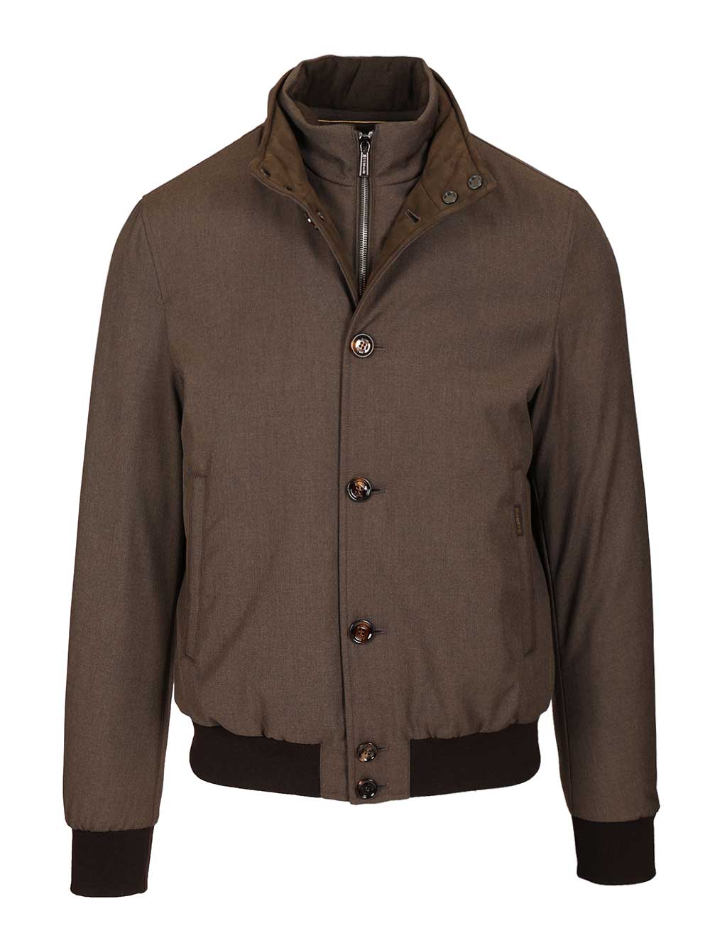 Moorer Suede Bomber Jacket Coats - Beige | eca8b4f7a394a440f4e645e5230ce469672a811a