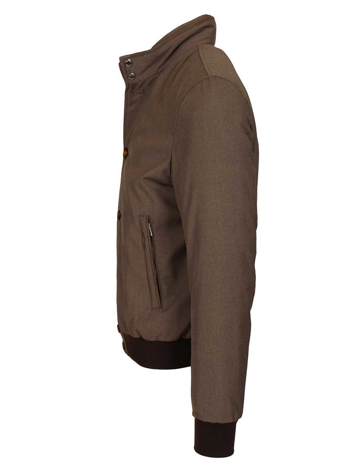 Moorer Suede Bomber Jacket Coats - Beige | efdef4ac4a8692eccf13f46e580a7b436340b319