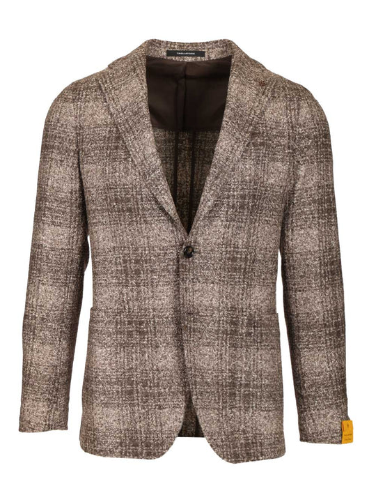 Blazer In Wool And Silk Jersey Jackets Brown