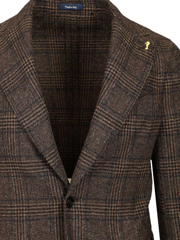 Guarinucci Prince Of Wales Blazer Jackets - Brown | 18db46a472abb5d2033497be2b9912915b125104