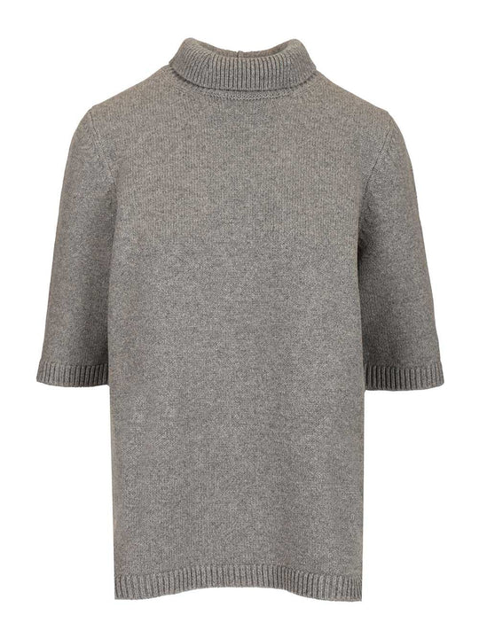 Cashmere Blend Turtleneck Knitwear Grey