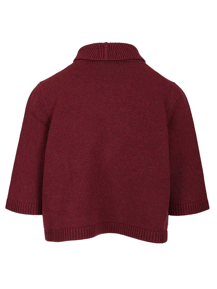 AlaÏA Short Cashmere Sweater Knitwear - Bordeaux | 8d4436d802b2f04c173762db6679ca521ce108fe